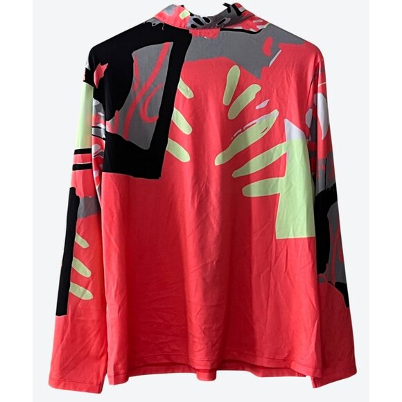 Jamie Sadock Simplicite Large Long Sleeve 1/4 Zip Active Golf Top Orange Black G - Picture 3 of 5